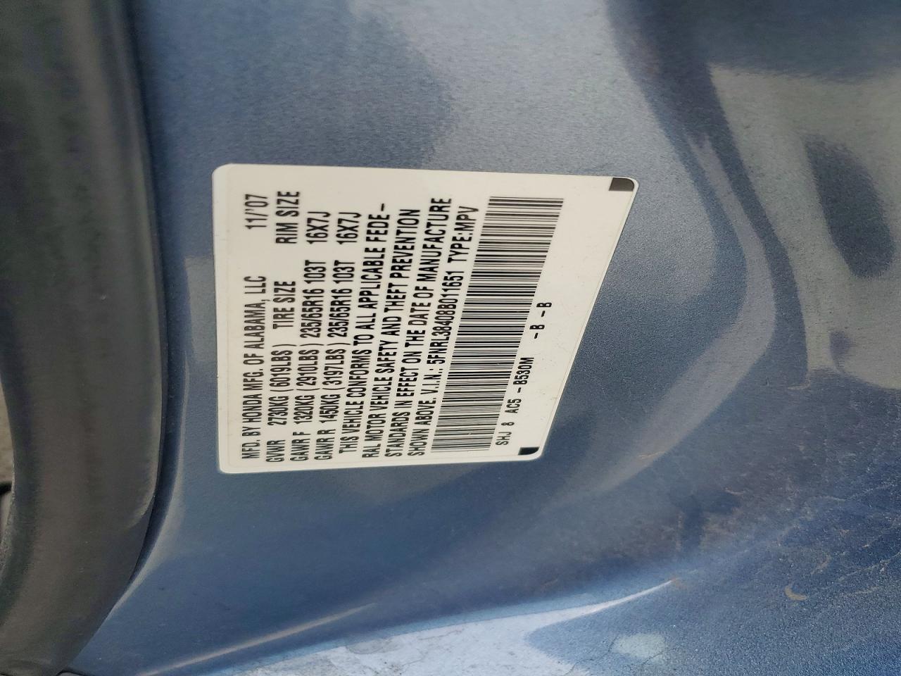 Honda Odyssey Ex