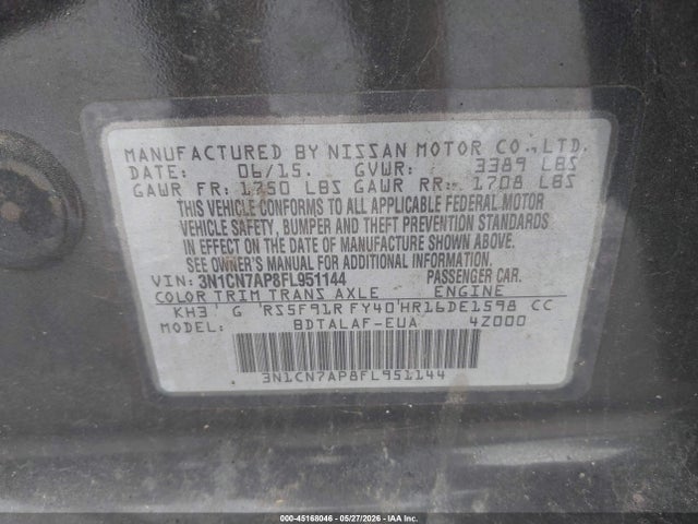 Nissan Versa 1.6 S