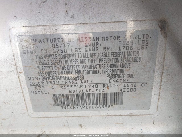 Nissan Versa 1.6 S