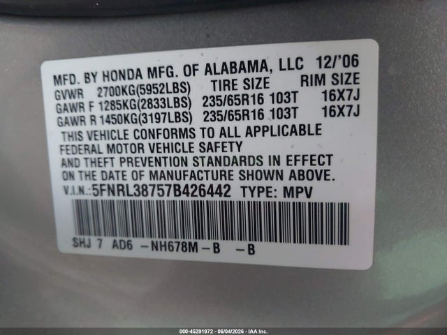 Honda Odyssey Ex-l