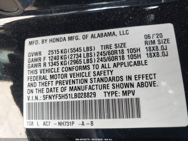 Honda Pilot 2wd Ex-l