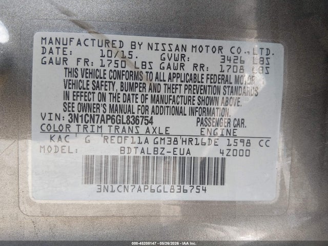 Nissan Versa 1.6 Sv