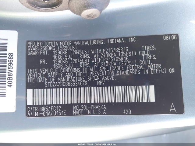 Toyota Sienna Le