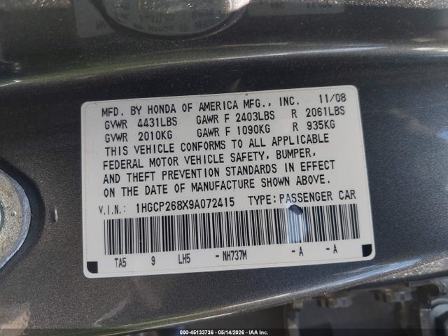 Honda Accord 2.4 Ex-l