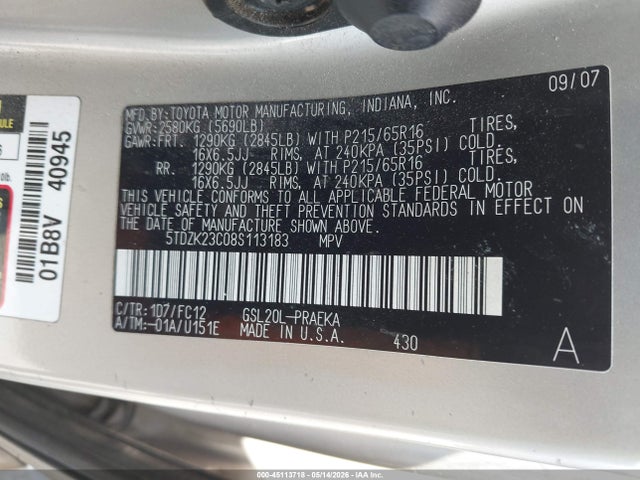 Toyota Sienna Le