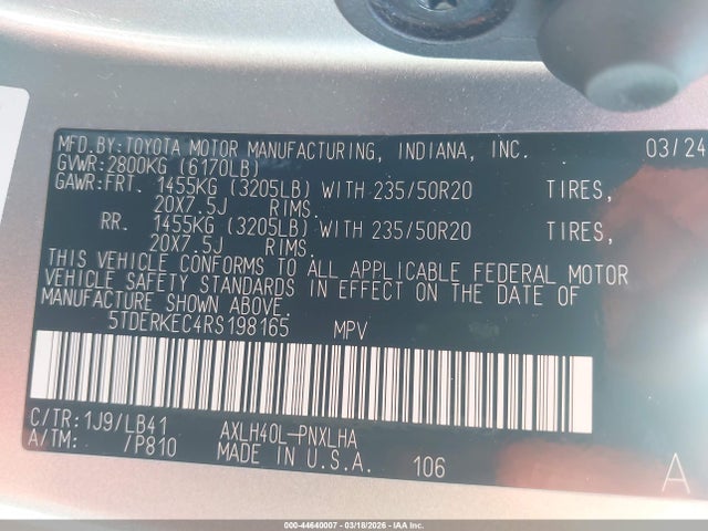 Toyota Sienna Platinum