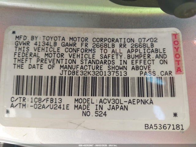 Toyota Camry Le