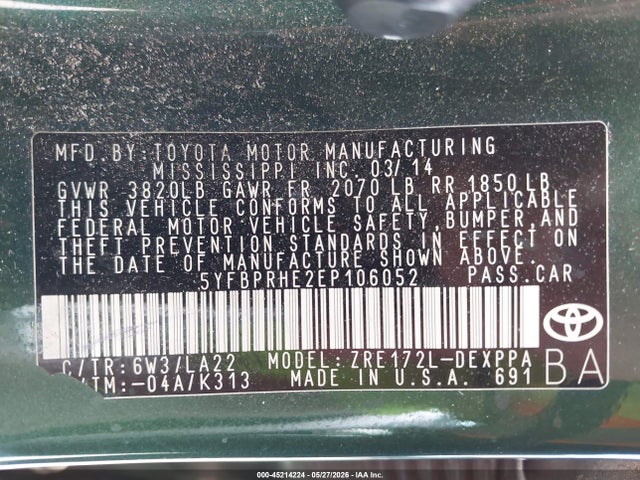 Toyota Corolla Le Eco Premium
