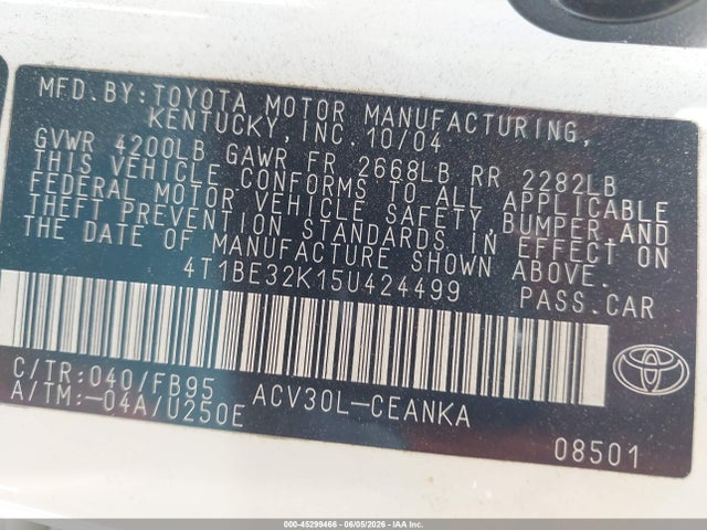 Toyota Camry Le