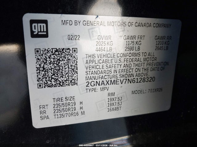 Chevrolet Equinox Fwd Rs
