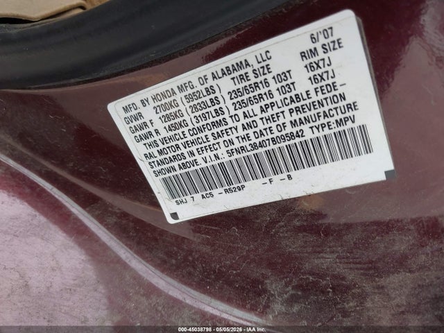 Honda Odyssey Ex
