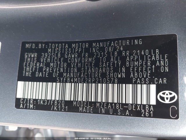 Toyota Corolla Le