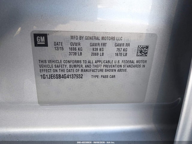 Chevrolet Sonic Ltz Auto