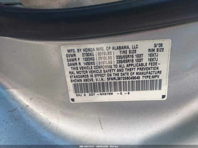 Honda Odyssey Ex-l
