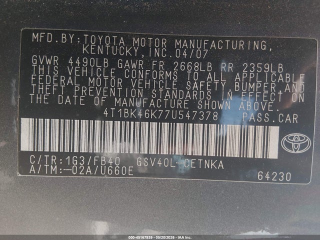 Toyota Camry Le V6