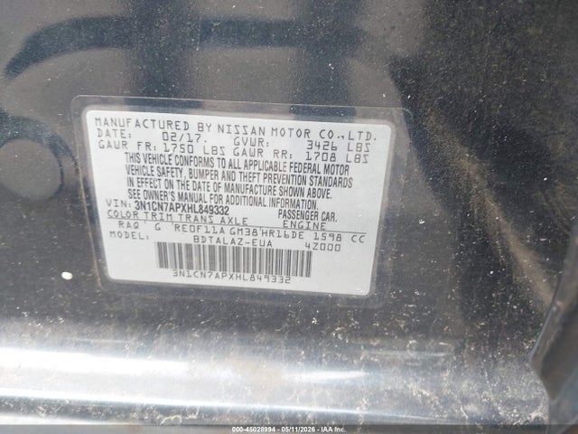 Nissan Versa 1.6 S+