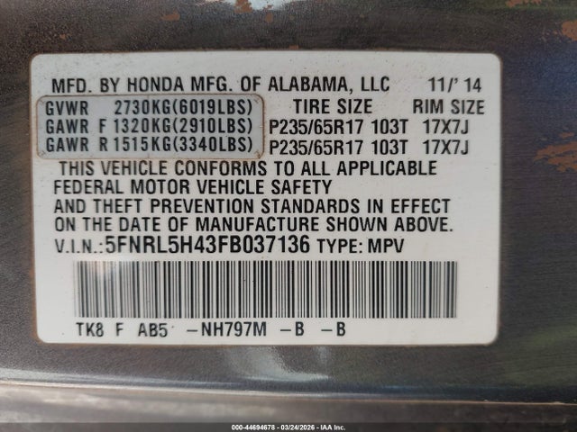 Honda Odyssey Ex
