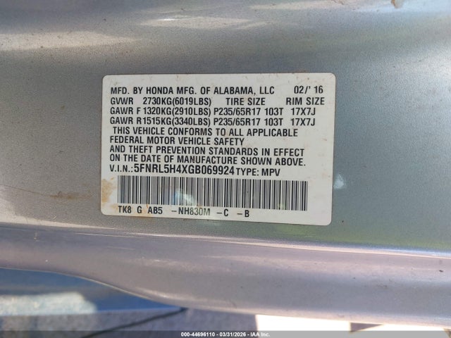 Honda Odyssey Ex