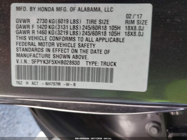 Honda Ridgeline Rtl