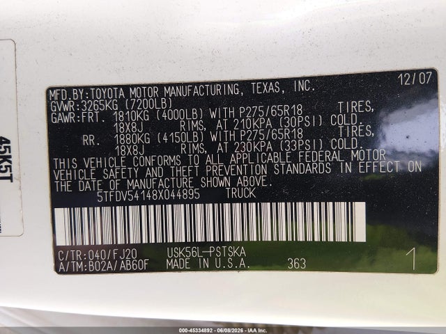 Toyota Tundra Sr5 5.7l V8