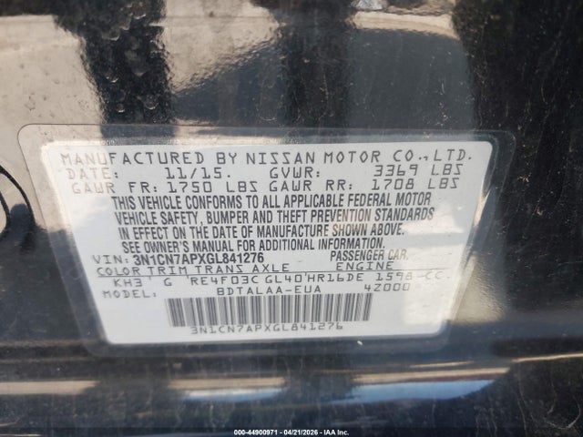 Nissan Versa 1.6 S
