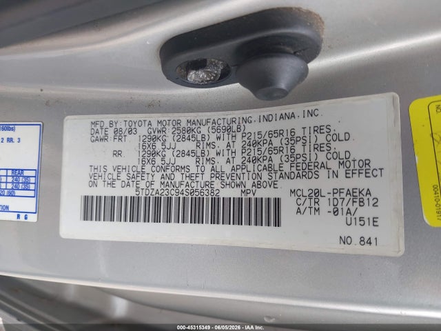 Toyota Sienna Le