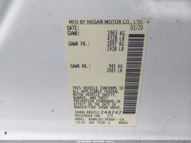 Nissan Altima S Fwd