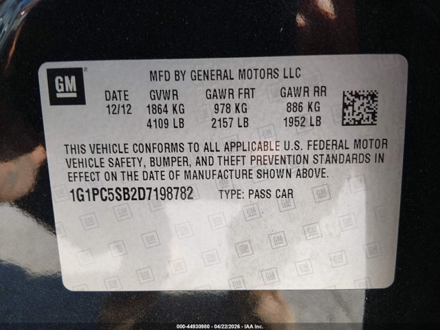 Chevrolet Cruze 1lt Auto
