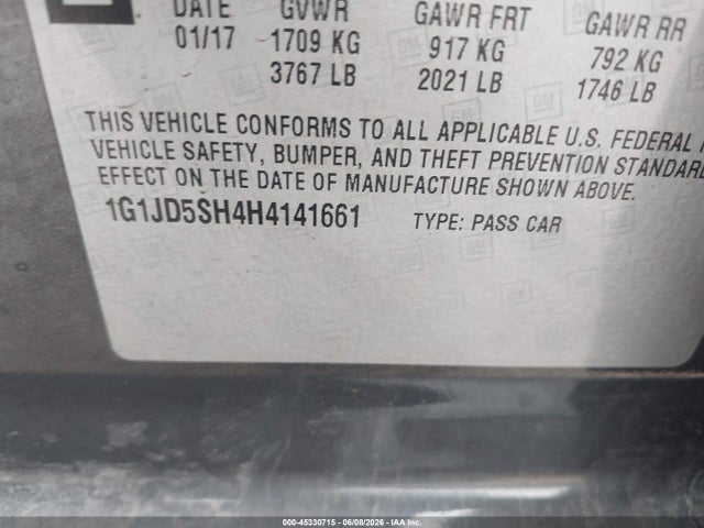 Chevrolet Sonic Lt Auto
