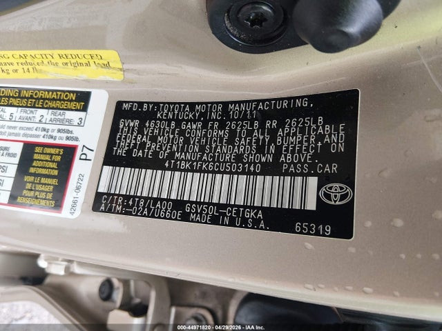 Toyota Camry Xle V6