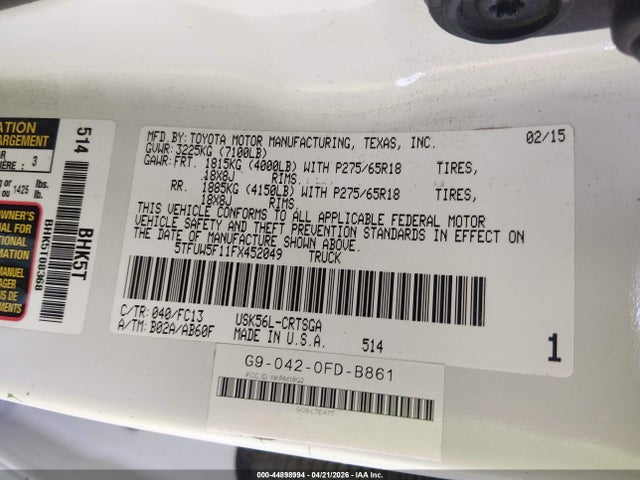 Toyota Tundra Sr5 5.7l V8