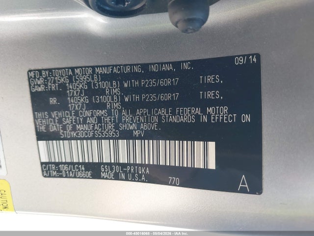 Toyota Sienna Xle 8 Passenger