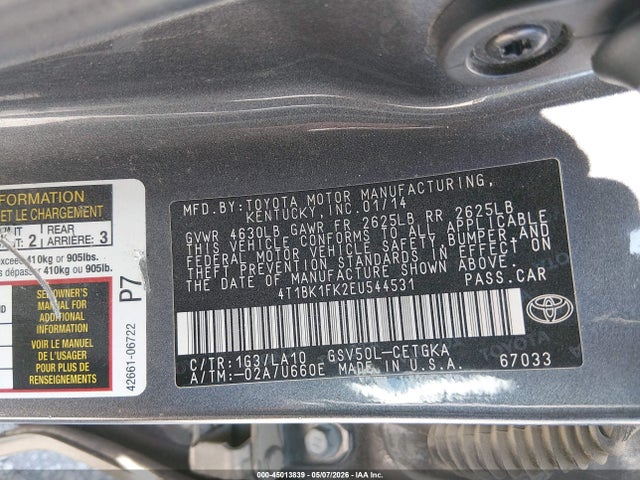 Toyota Camry Xle V6
