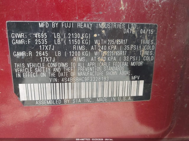 Subaru Outback 2.5i Premium