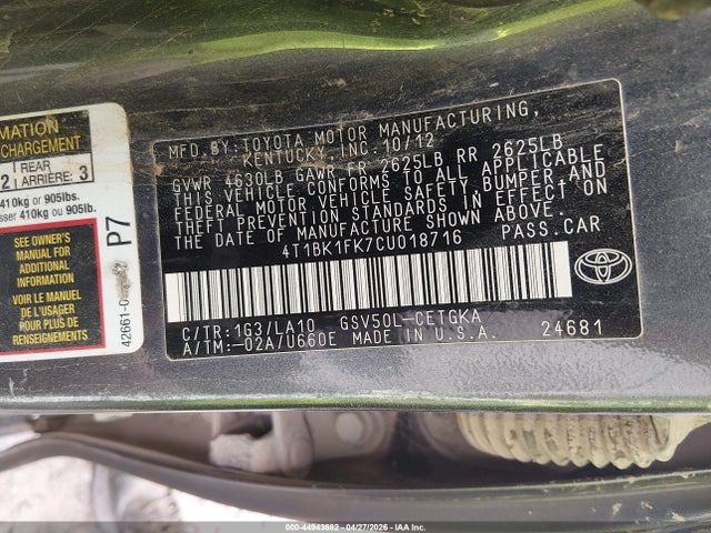 Toyota Camry Xle V6