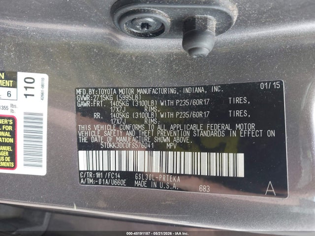 Toyota Sienna Le 8 Passenger