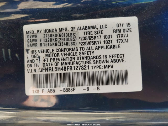 Honda Odyssey Ex