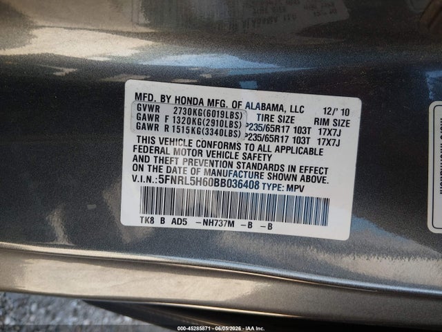Honda Odyssey Ex-l