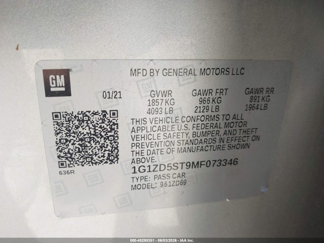 Chevrolet Malibu Fwd Lt