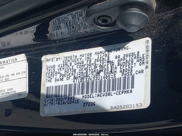 Toyota Camry Le