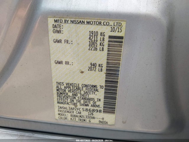 Nissan Altima 2.5 Sv