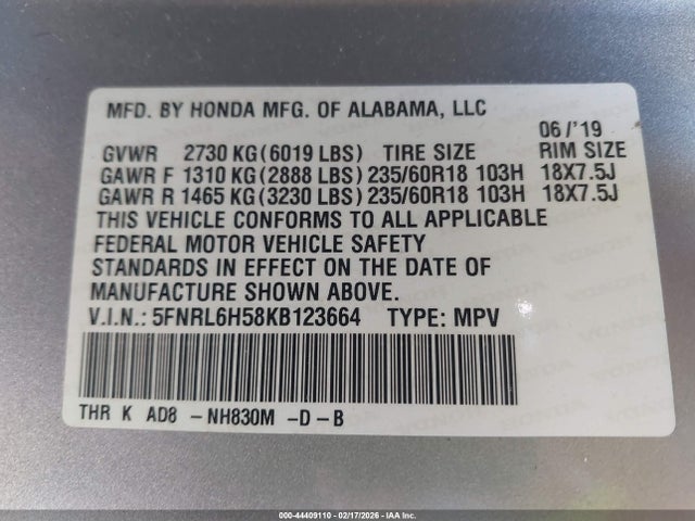 Honda Odyssey Ex