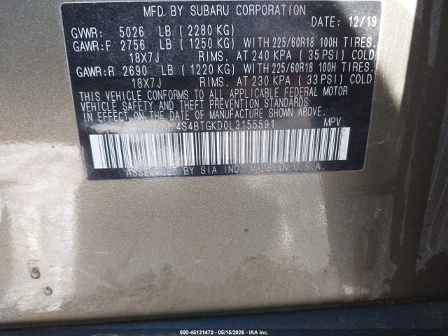 Subaru Outback Onyx Edition Xt