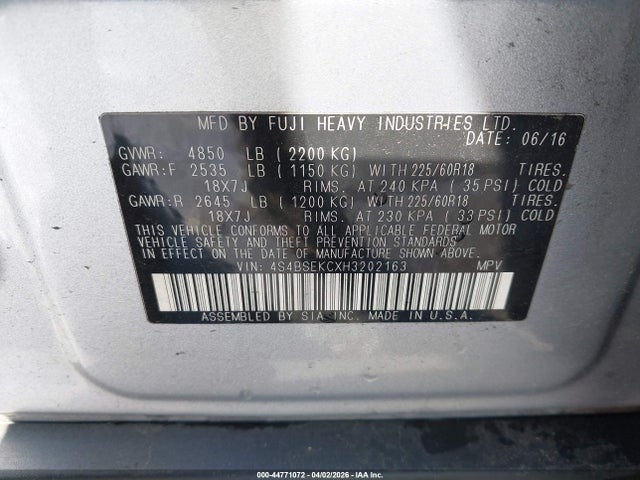 Subaru Outback 3.6r Limited