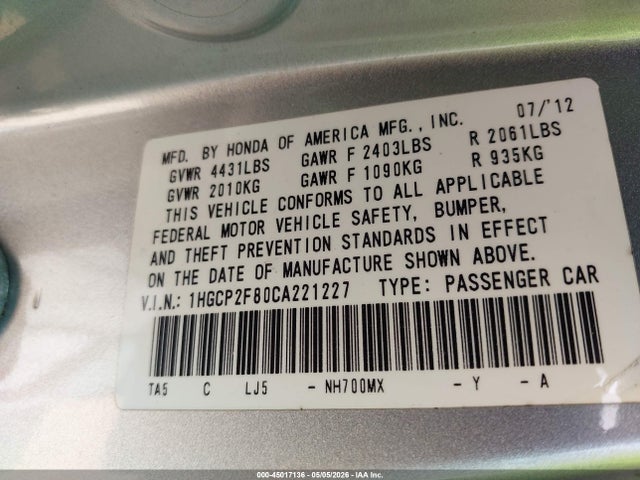 Honda Accord 2.4 Ex-l