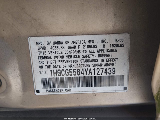 Honda Accord 2.3 Ex
