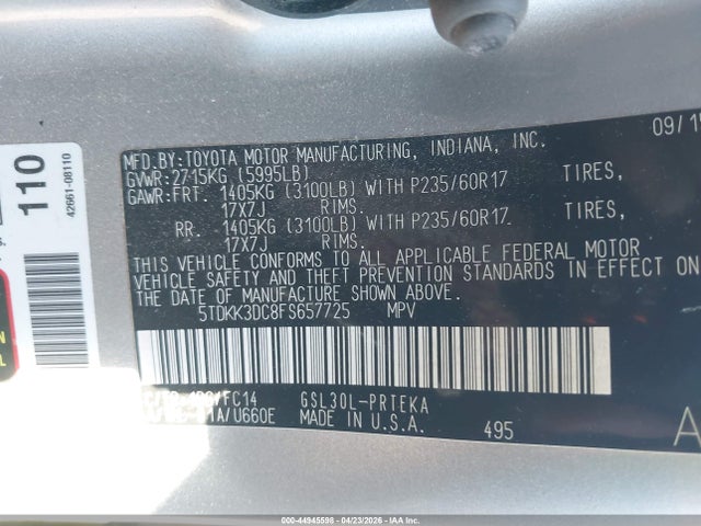 Toyota Sienna Le 8 Passenger