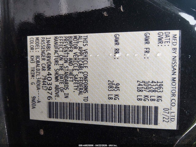 Nissan Altima S Fwd