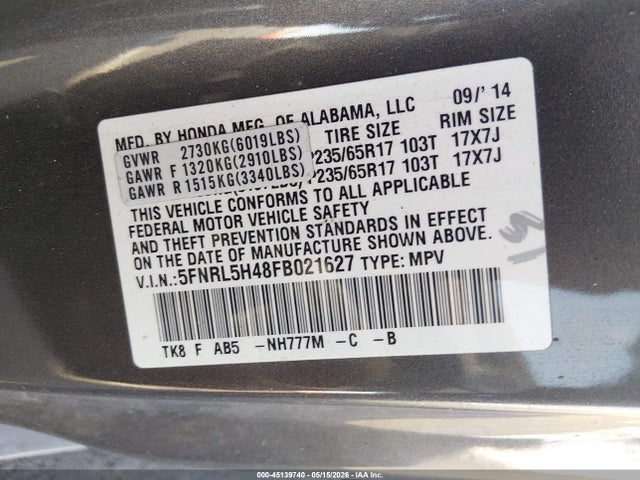 Honda Odyssey Ex