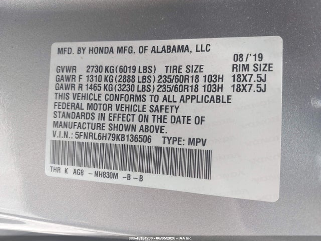 Honda Odyssey Ex-l